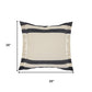 26" Blue And White Floor Striped Cotton Throw Pillow Cover