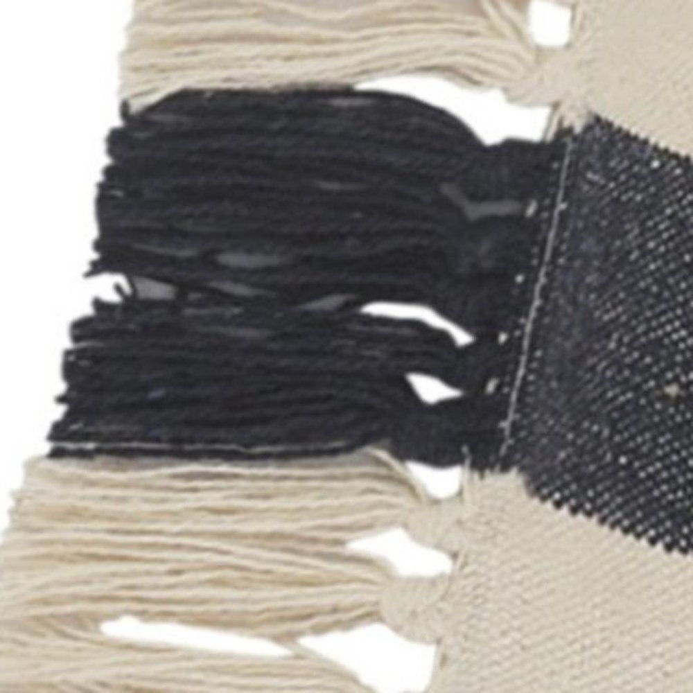 26" Blue And White Floor Striped Cotton Throw Pillow Cover