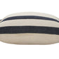 26" Blue And White Floor Striped Cotton Throw Pillow Cover with Fringe