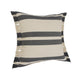 20" Gray And White Striped Cotton Throw Pillow Cover with Fringe