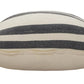 20" Gray And White Striped Cotton Throw Pillow Cover with Fringe