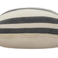 20" Gray And White Striped Cotton Throw Pillow Cover with Fringe