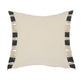 20" Gray And White Striped Cotton Throw Pillow Cover with Fringe