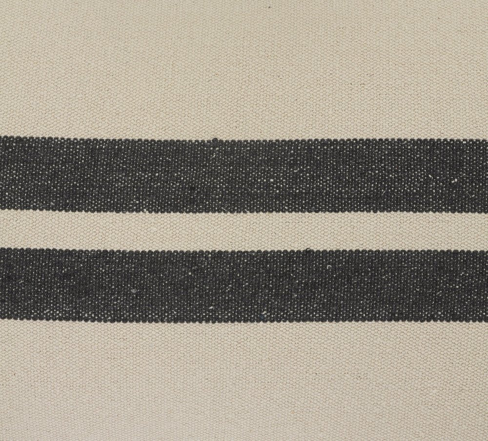 20" Gray And White Striped Cotton Throw Pillow Cover