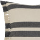 20" Gray And White Striped Cotton Throw Pillow Cover