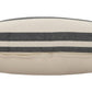16" X 24" Gray And White Lumbar Striped Cotton Throw Pillow Cover