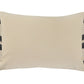 16" X 24" Gray And White Lumbar Striped Cotton Throw Pillow Cover with Fringe