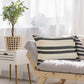 16" X 24" Gray And White Lumbar Striped Cotton Throw Pillow Cover