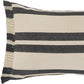 16" X 24" Gray And White Lumbar Striped Cotton Throw Pillow Cover
