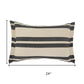16" X 24" Gray And White Lumbar Striped Cotton Throw Pillow Cover