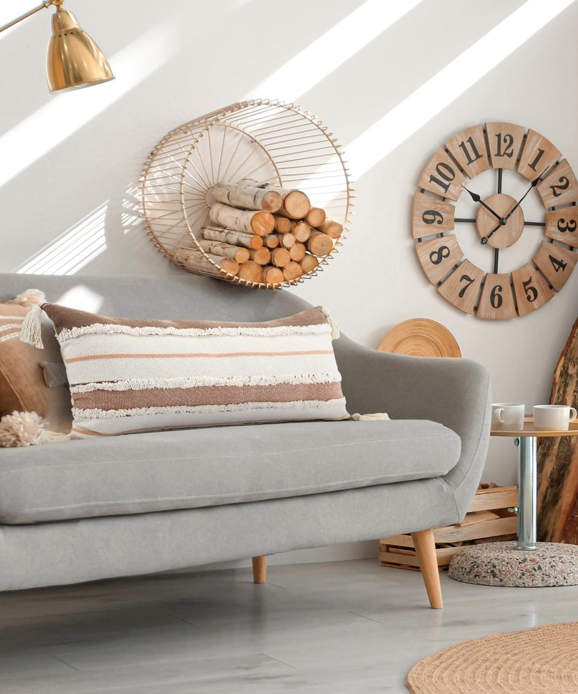 14" X 36" White And Brown Lumbar Beach Striped Cotton Throw Pillow Cover