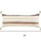 14" X 36" White And Brown Lumbar Beach Striped Cotton Throw Pillow Cover