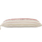 14" X 36" Off White And Maroon Lumbar Beach Striped Cotton Throw Pillow Cover with Tassels