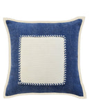 20" Blue And White Beach Coastal Cotton Throw Pillow Cover