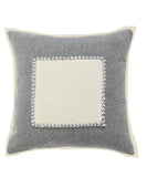 20" Gray And White Beach Color Block Cotton Throw Pillow Cover with Texture