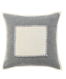 20" Gray And White Beach Coastal Cotton Throw Pillow Cover