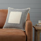 20" Gray And White Beach Color Block Cotton Throw Pillow Cover with Texture