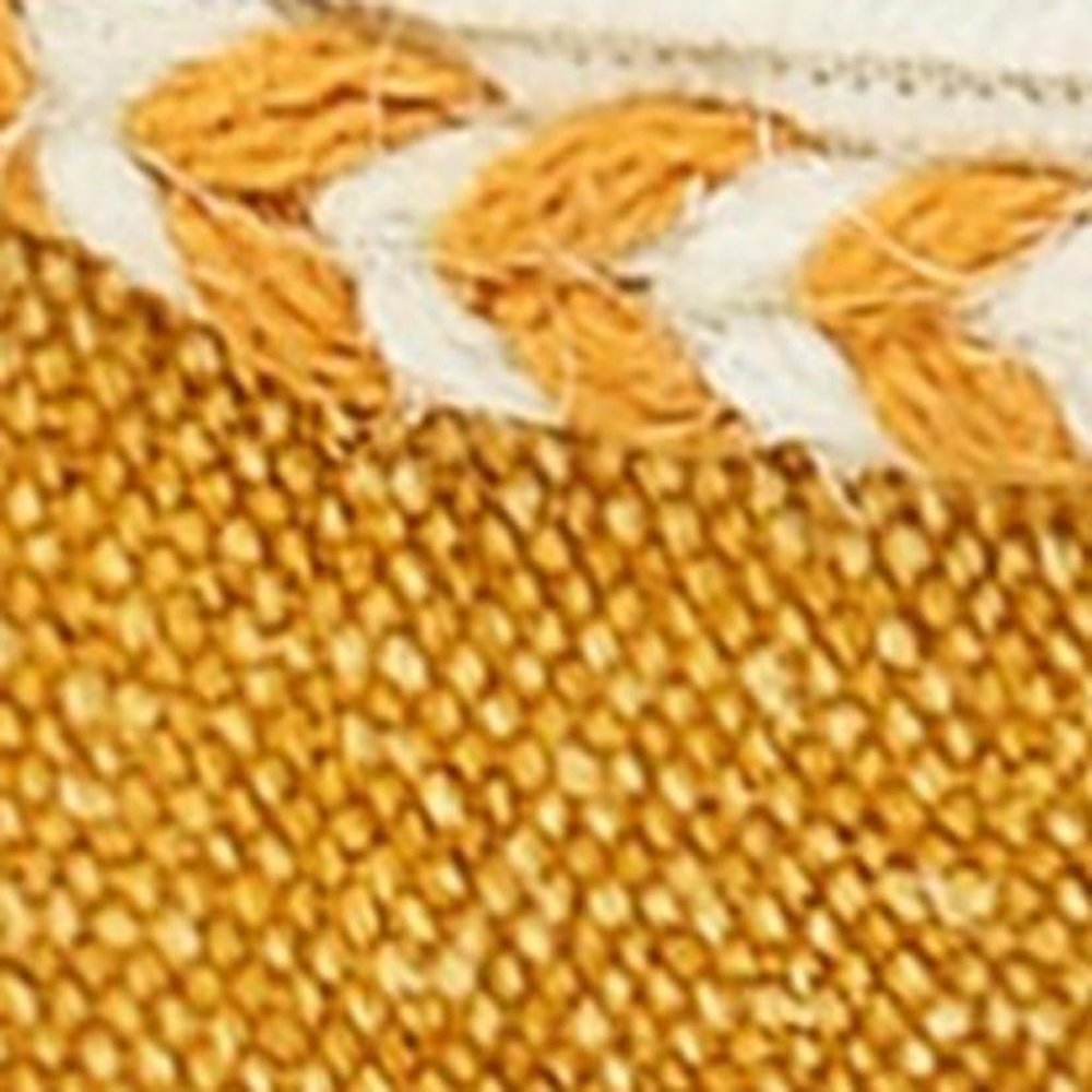 20" Yellow And White Beach Color Block Cotton Throw Pillow Cover with Texture