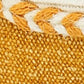 20" Yellow And White Beach Color Block Cotton Throw Pillow Cover with Texture
