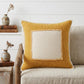 20" Yellow And White Beach Color Block Cotton Throw Pillow Cover with Texture