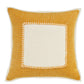 20" Yellow And White Beach Coastal Cotton Throw Pillow Cover