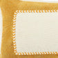 14" X 36" Yellow And White Lumbar Beach Color Block Cotton Throw Pillow Cover with Texture
