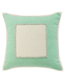 20" Green And White Beach Coastal Cotton Throw Pillow Cover