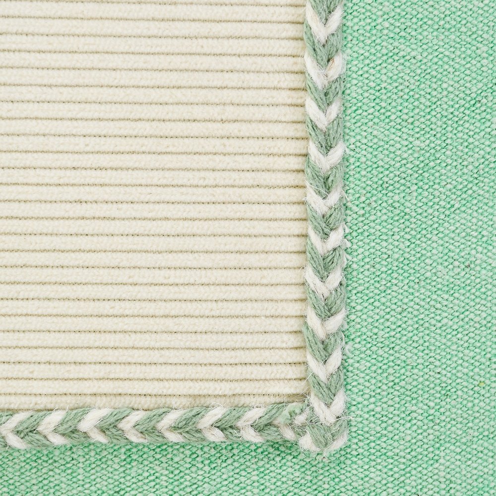 20" Green And White Beach Color Block Cotton Throw Pillow Cover with Texture