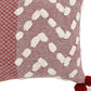 20" Red And White Geometric Cotton Throw Pillow Cover with Tassels Tufts And Texture