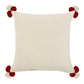 20" Red And White Geometric Cotton Throw Pillow Cover