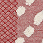 20" Red And White Geometric Cotton Throw Pillow Cover with Tassels Tufts And Texture