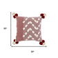20" Red And White Geometric Cotton Throw Pillow Cover