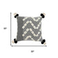 20" Gray And White Geometric Cotton Throw Pillow Cover