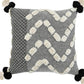 20" Gray And White Geometric Cotton Throw Pillow Cover