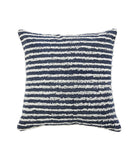 20" Blue And White Striped Cotton Throw Pillow Cover