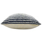 20" Blue And White Striped Cotton Throw Pillow Cover with Tufts
