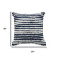 20" Blue And White Striped Cotton Throw Pillow Cover