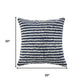 20" Blue And White Striped Cotton Throw Pillow Cover with Tufts