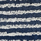 20" Blue And White Striped Cotton Throw Pillow Cover with Tufts