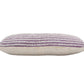 14" X 36" Purple And White Lumbar Striped Cotton Throw Pillow Cover