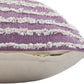 14" X 36" Purple And White Lumbar Striped Cotton Throw Pillow Cover