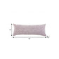 14" X 36" Lavender And Off White Lumbar Striped Cotton Throw Pillow Cover with Tufts