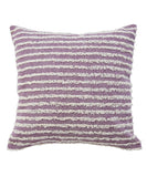 20" Purple And White Striped Cotton Throw Pillow Cover