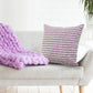 20" Purple And White Striped Cotton Throw Pillow Cover