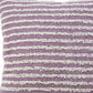 20" Lavender And Off White Striped Cotton Throw Pillow Cover with Tufts