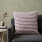 20" Lavender And Off White Striped Cotton Throw Pillow Cover with Tufts