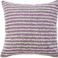 20" Lavender And Off White Striped Cotton Throw Pillow Cover with Tufts