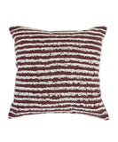 20" Red And White Striped Cotton Throw Pillow Cover