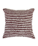 20" Red And White Striped Cotton Throw Pillow Cover with Tufts