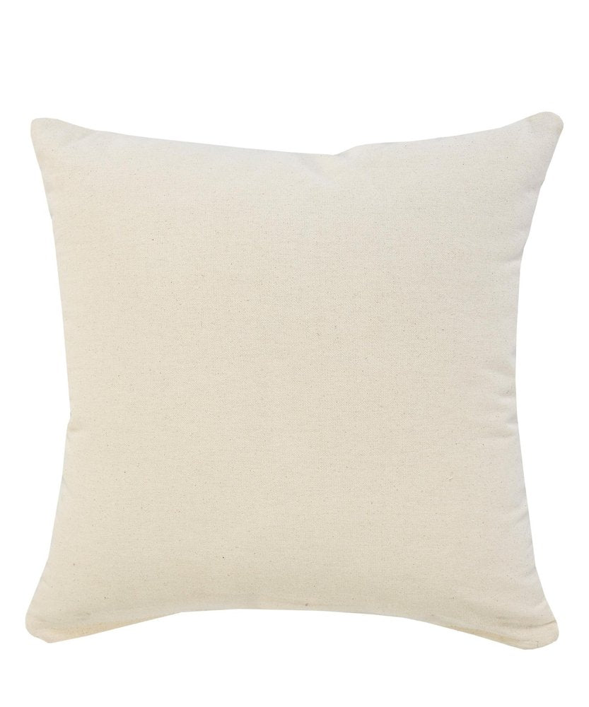 20" Red And White Striped Cotton Throw Pillow Cover with Tufts